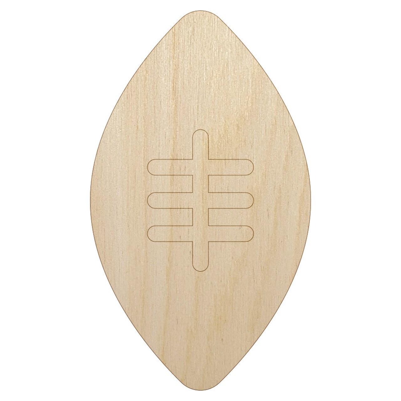 Football Icon Unfinished Wood Shape Piece Cutout for DIY Craft Projects